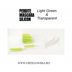 White Silicone Mascara Wand for brushing the eyelash extensions- 50 pcs (light pink & transparent))