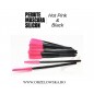 White Silicone Mascara Wand for brushing the eyelash extensions- 50 pcs (light pink & transparent))