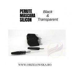 White Silicone Mascara Wand for brushing the eyelash extensions- 50 pcs (light pink & transparent))