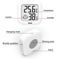 Mini digital thermometer, for measuring humidity and temperature (blue)