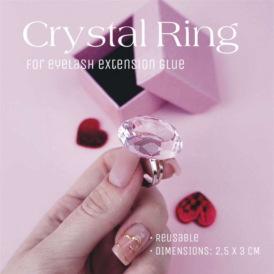Crystal Ring for eyelash extension glue