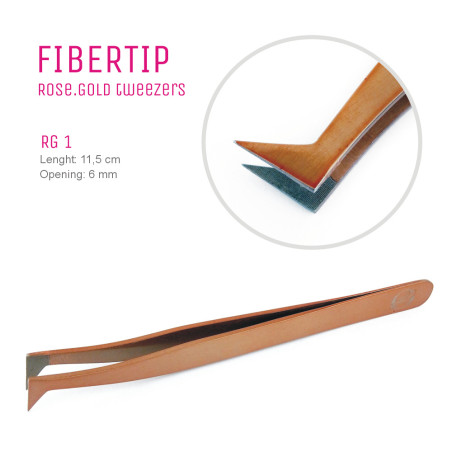 FiberTip Rose Gold tweezers