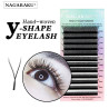 2D YY Nagaraku, black, Premade eyelash extensions