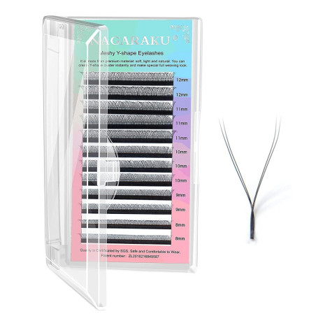 2D YY Nagaraku, black, Premade Eyelash Extensions