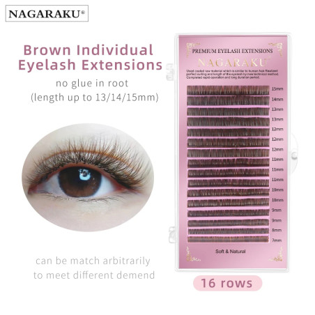 0.07 MIX Nagaraku Dark Brown, for eyelash extension