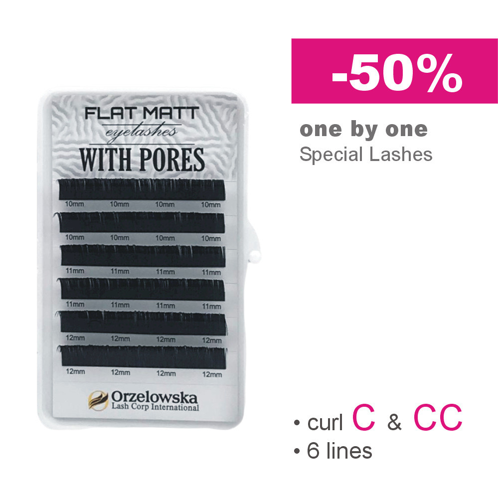 SALE - Flat Matt 6 lines with pores, special lashes for 1D application