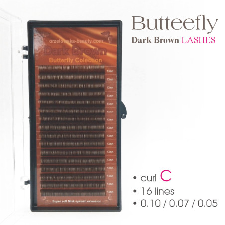 Curl C 0.05 - Dark Brown EyeLashes Butterfly