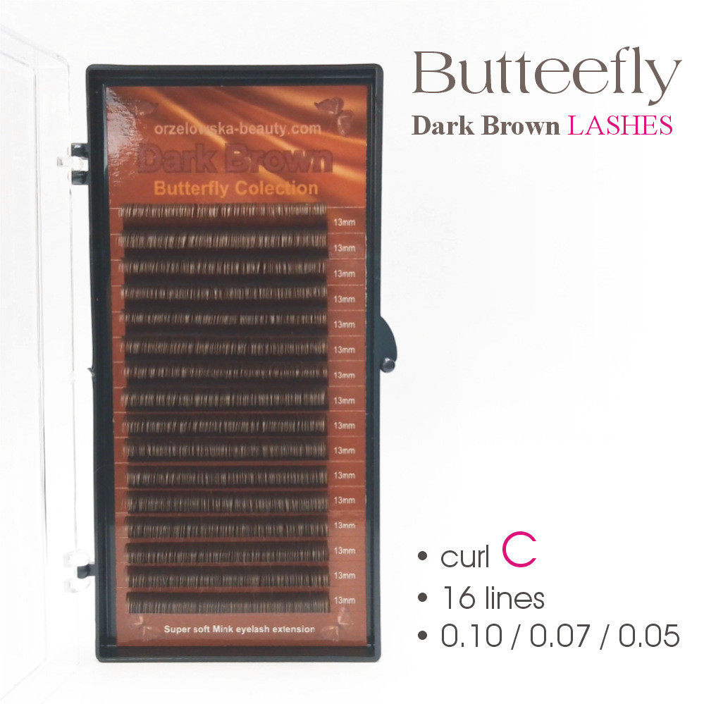 Curl C 0.05 - Dark Brown EyeLashes Butterfly