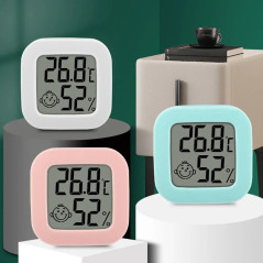 Mini digital thermometer, for measuring humidity and temperature (blue)
