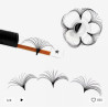 0.07 Easy Fan lashes, mix 11-13, Volume, Blossom flower Ombre - Blue