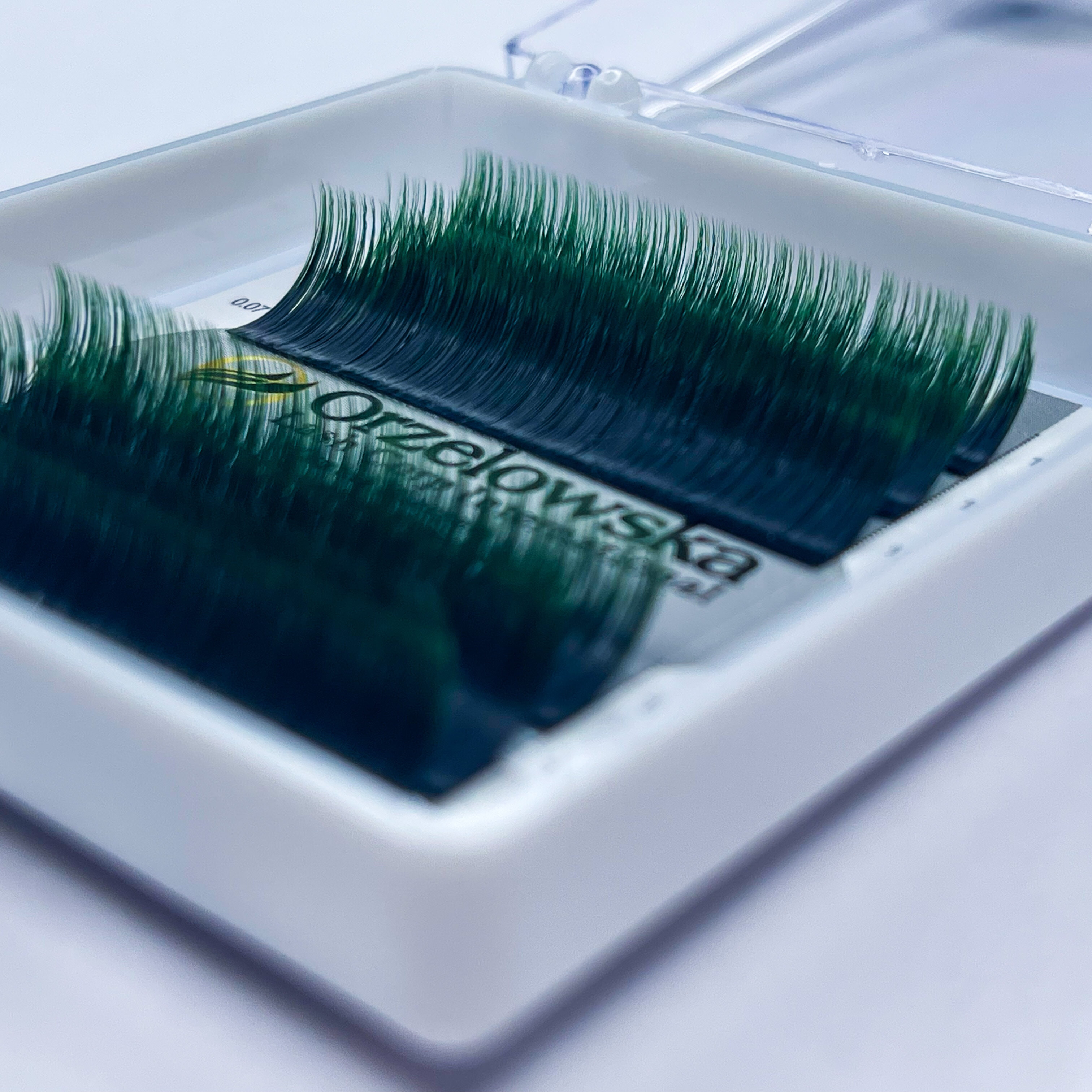 0.07 Easy Fan lashes,mix 11-13, Volum, Blossom flower Ombre - Green