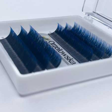 0.07 Easy Fan lashes, mix 11-13, Volume, Blossom flower Ombre - Blue