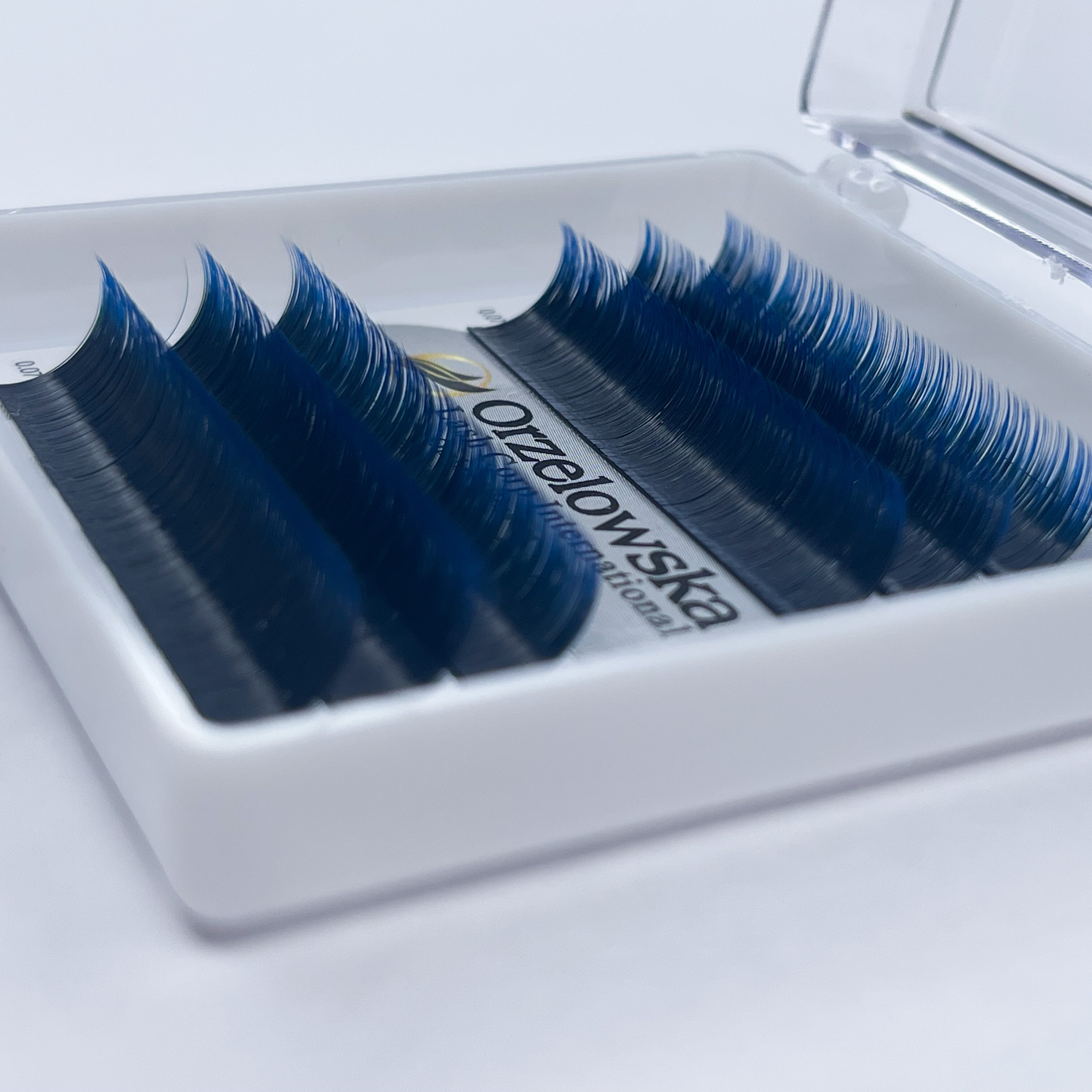 0.07 Easy Fan lashes, mix 11-13, Volume, Blossom flower Ombre - Blue