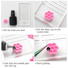 Small glue pink flower, 5 pcs, for eyelash extensions