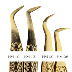 Tweezers HM, for beginners, Anti-Slipp, heavy metal, gold