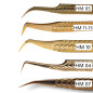 Tweezers HM, for beginners, Anti-Slipp, heavy metal, gold