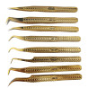 Tweezers HM, for beginners, Anti-Slipp, heavy metal, gold