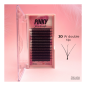 3D W ორმაგი წვერი PINKY, Curl D: წინასწარ შერწყმული წამწამები, სწრაფი მოცულობა