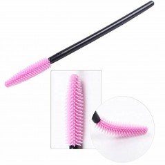 White Silicone Mascara Wand for brushing the eyelash extensions- 50 pcs (light pink & transparent))