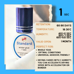 Standard Winter Glue, oil and waterproof , dry time 1 sec. 5ml