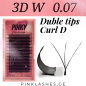 3D W ორმაგი წვერი PINKY, Curl D: წინასწარ შერწყმული წამწამები, სწრაფი მოცულობა